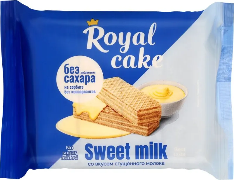 Royal Cake вафли сгущенное молоко без сахара 120 г