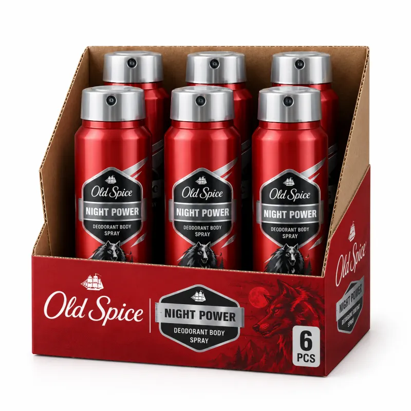 Old Spice Night Power — мужской дезодорант-спрей 150 мл, коробка 6 шт.