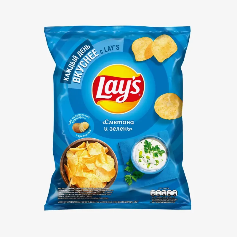 Чипсы Lay’s сметана и зелень, 140 г