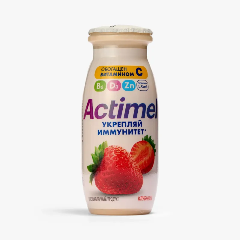 Напиток Actimel кисломолочный c клубникой, 95 г