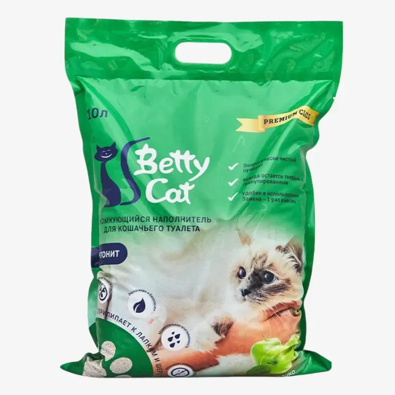 Наполнитель Betty Cat комкующийся с ароматом яблока, 10 л