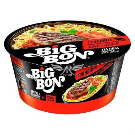 Название: Лапша быстрого приготовления BigBon «Говядина  соус томатный с базиликом»