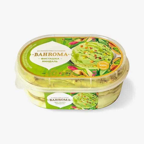 Мороженое Bahroma пломбир Фисташка с миндалем, 450 г