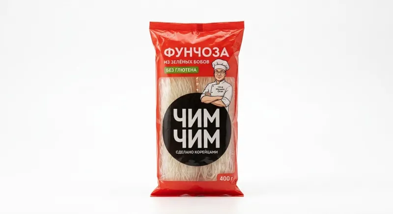 Лапша Фунчоза из зелёных бобов Чим-Чим (без глютена), 400 г