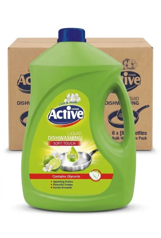 Средство для мытья посуды Active глицерин лайм 3,5л, в коробке 4 штуки 
