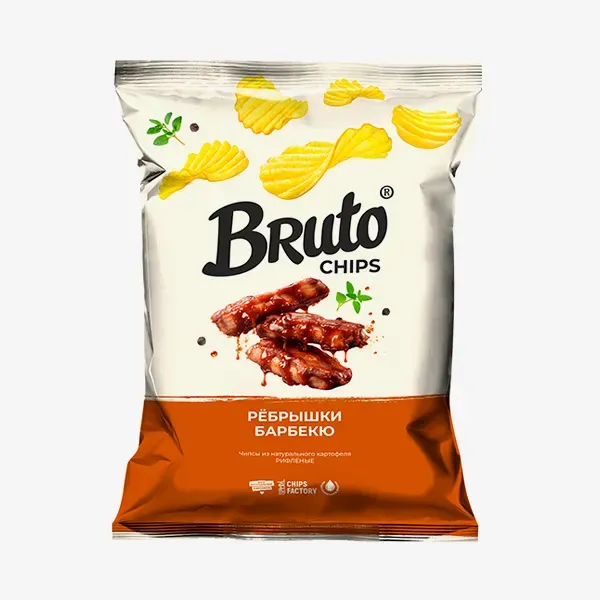 Чипсы Bruto Flavor рифлёные ребрышки барбекю, 60 г