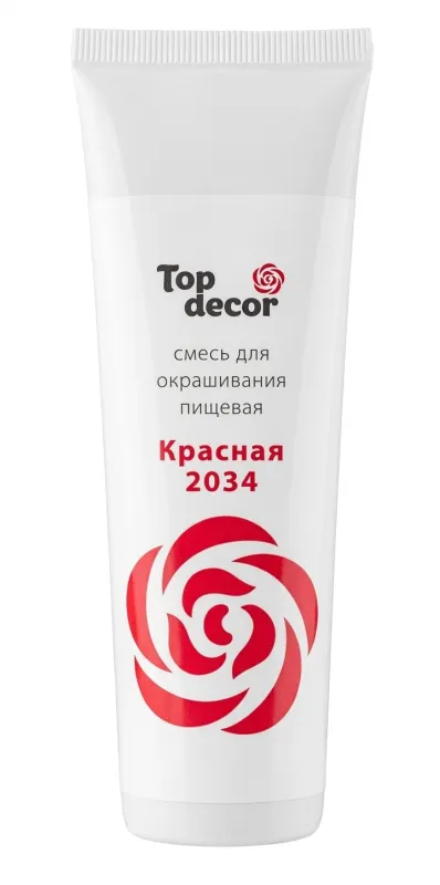 Пищевой краситель гелевый Top Decor «Красный» (оттенок 2034), 100 г