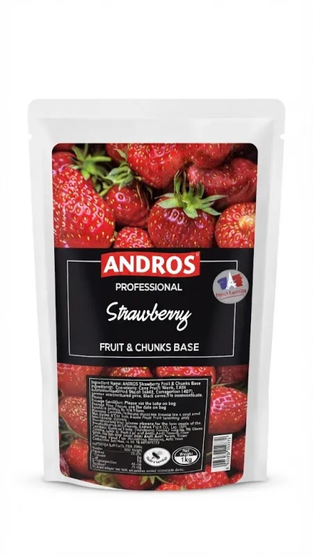 Andros Professional Strawberry Fruit & Chunks Base (масса нетто: 1 кг)