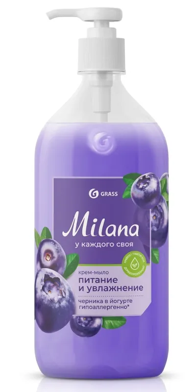 Крем-мыло жидкое Milana Черника в йогурте 1 л