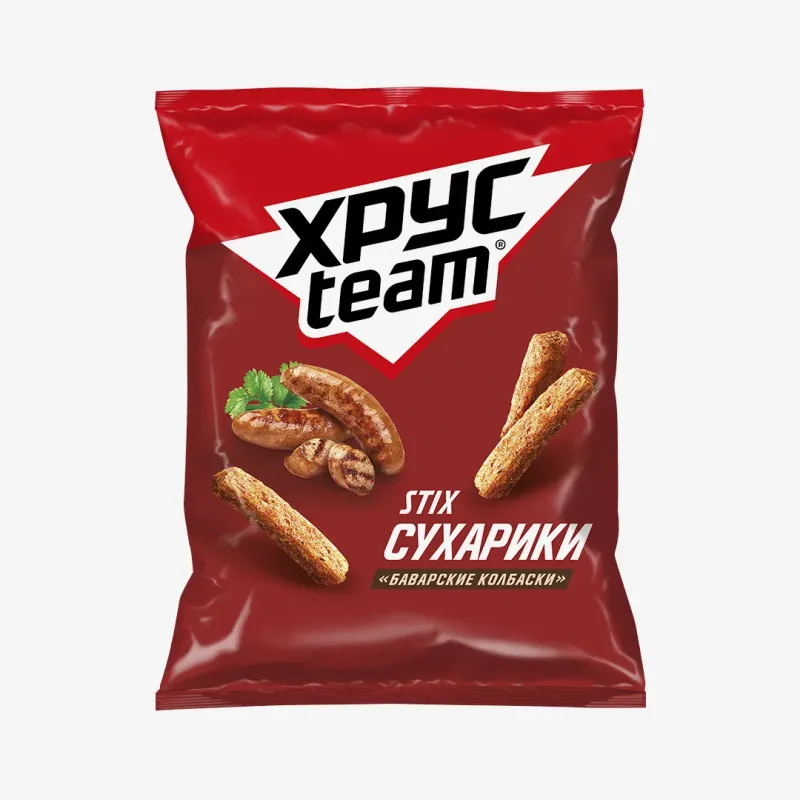 Сухарики ХрусTeam баварские колбаски, 60 г