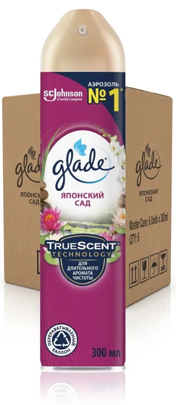 вежитель воздуха Glade японский сад аэрозоль 300 мл, в коробке 12 шт 