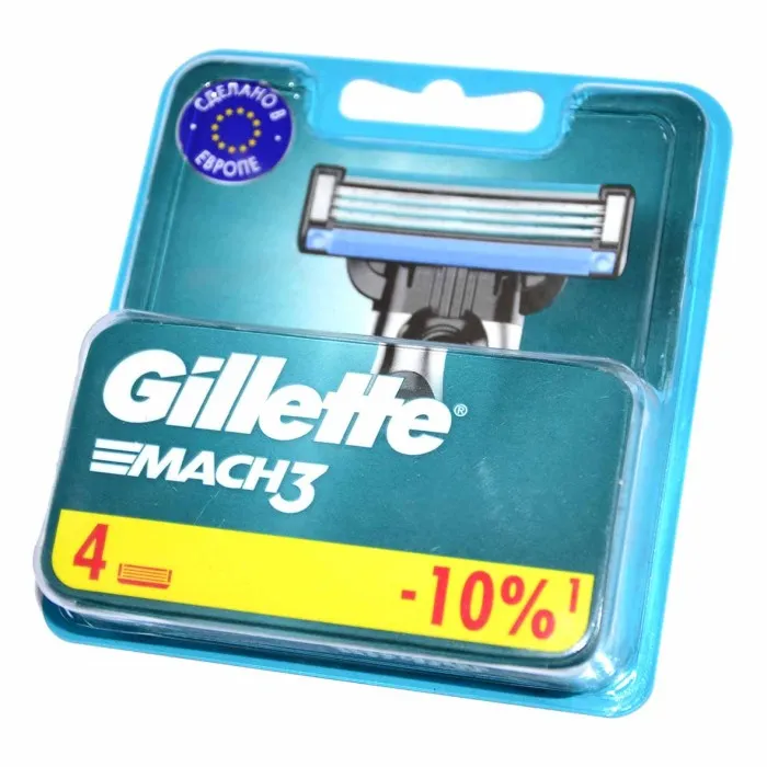 Gillette Сменные кассеты Mach3 упаковка 4шт