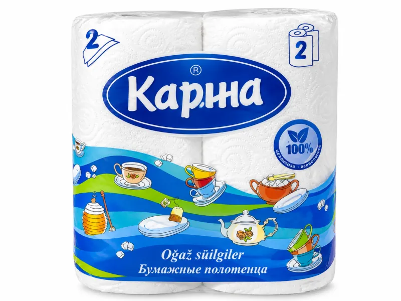 Бумажные полотенца «Карина», 2 рулона