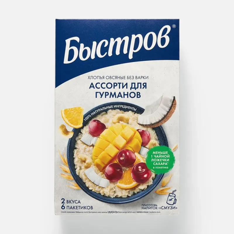Каша Быстров овсяная Ассорти для гурманов, 228 г
