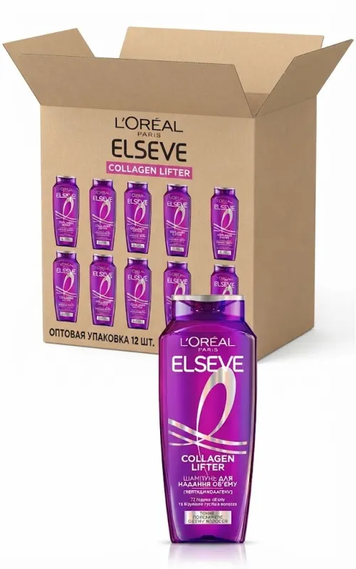 Шампунь для волос L'Oreal Paris Elseve Collagen Lifter, оптовая упаковка 12 шт.
