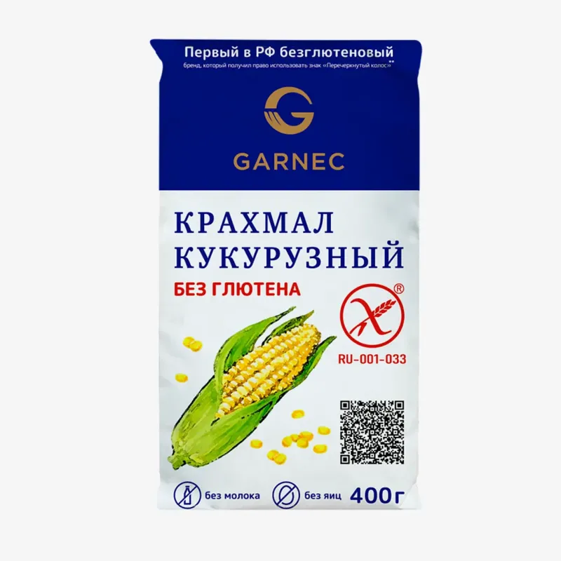 Крахмал Гарнец Кукурузный без глютена, 400 г