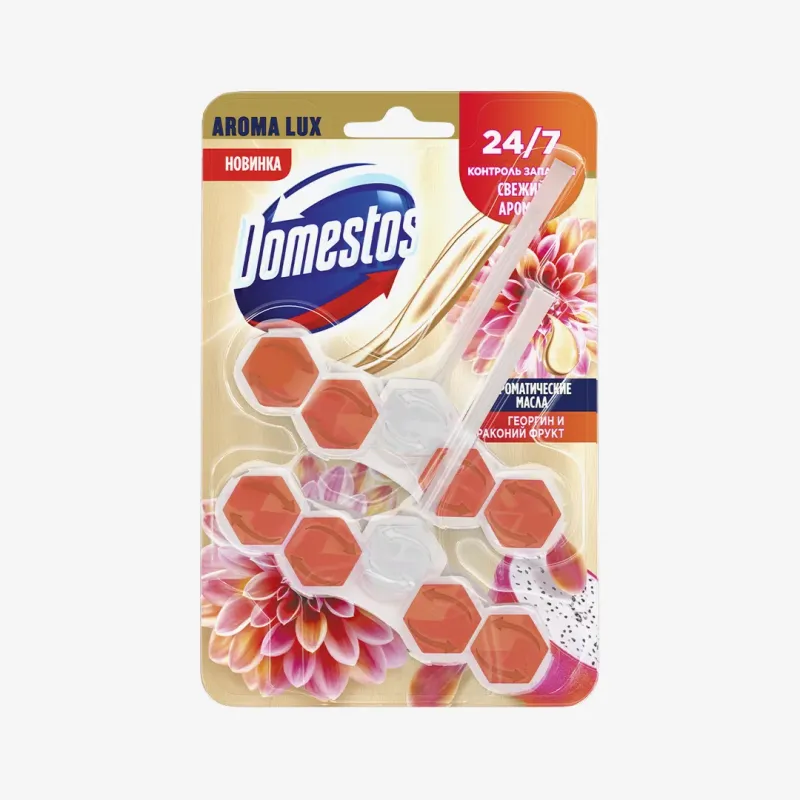 Блок Domestos aroma lux для очищения унитаза гибискус и лесные ягоды 100 г