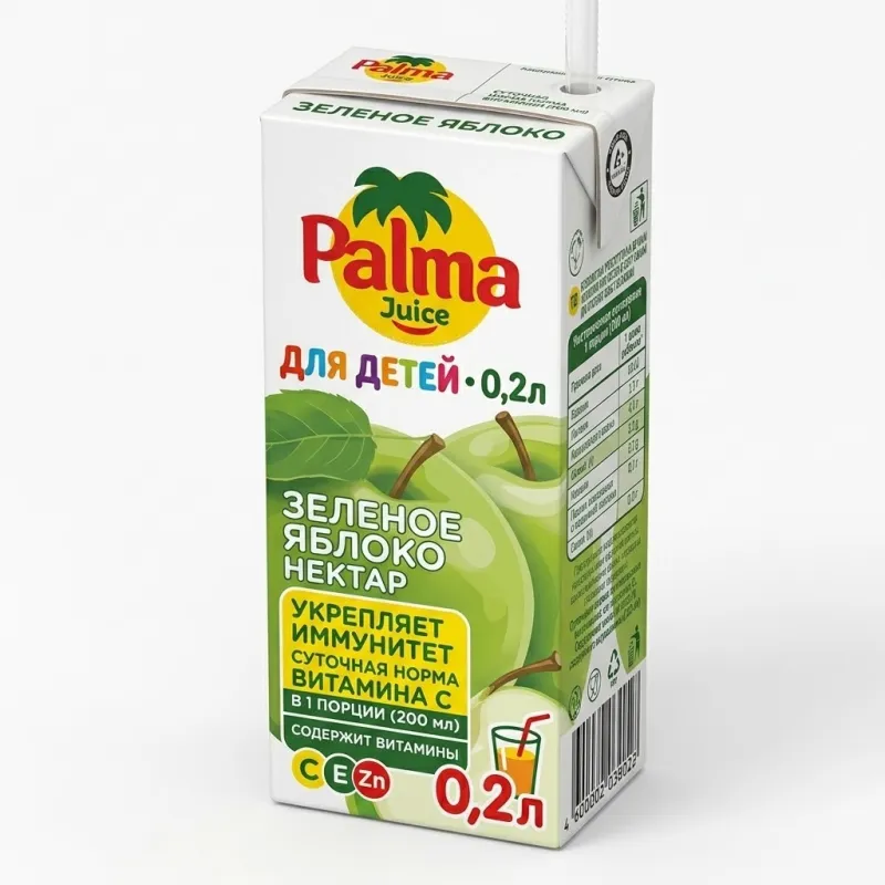 Palma Juice Зеленое Яблоко 0.2л