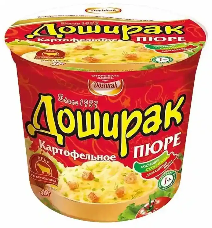 Пюре картофельное "Доширак"со вкусом мяса, 40г