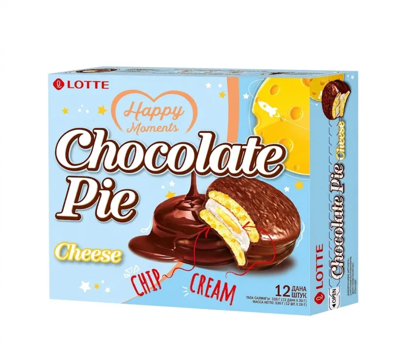 Пирожное LOTTE Chocolate Pie со вкусом сыра, 336 г