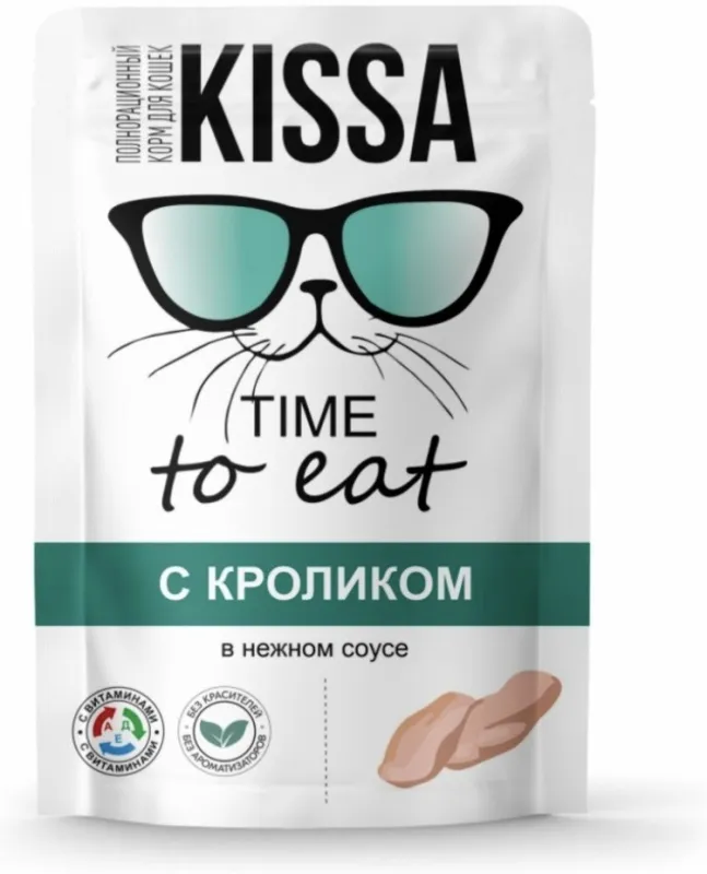 Kissa Time to eat кусочки в соусе кролик 75 г