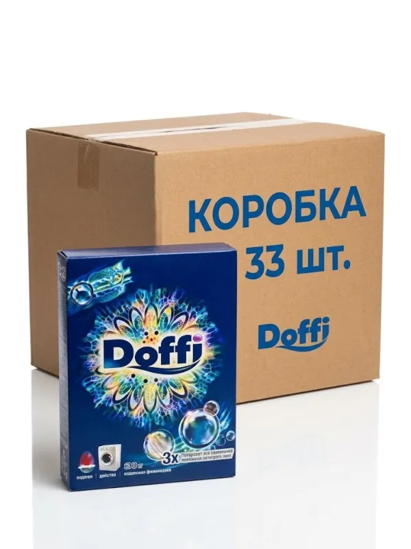 Стиральный порошок Doffi 3x Effect — 450 г (коробка 33 шт.) синий 