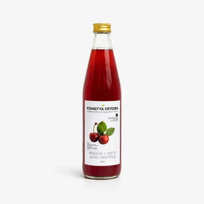 Комбуча Орлова вишня и мята, 0.5 л