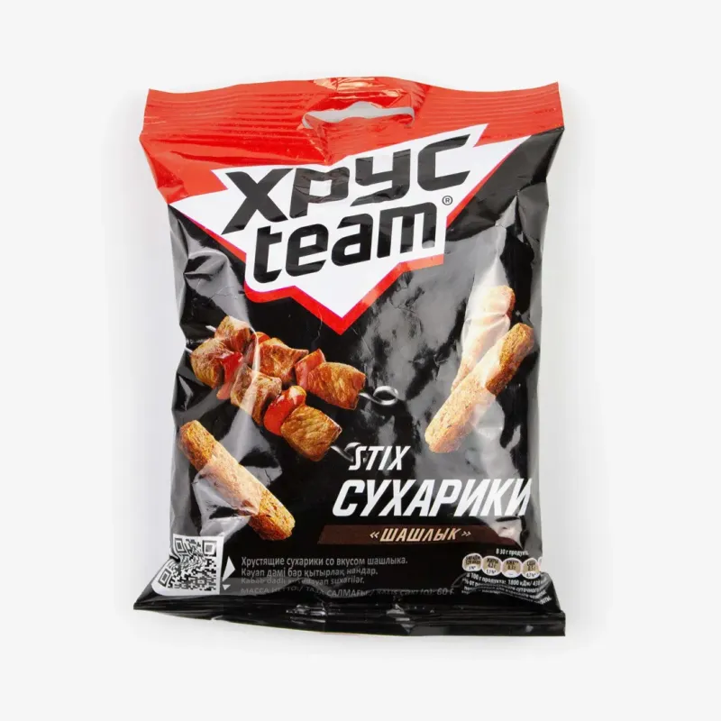 Сухарики ХрусTeam стикс шашлык, 60 г
