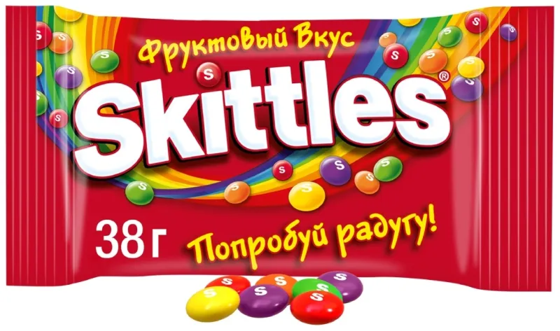 Конфеты жевательные Skittles Фруктовый вкус 38 г