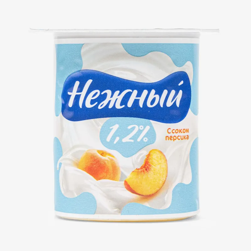 Йогурт Нежный с соком персика 1.2%, 100 г