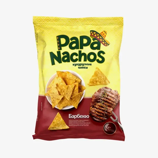 Чипсы Papa Nachos кукурузные со вкусом Барбекю,150 г