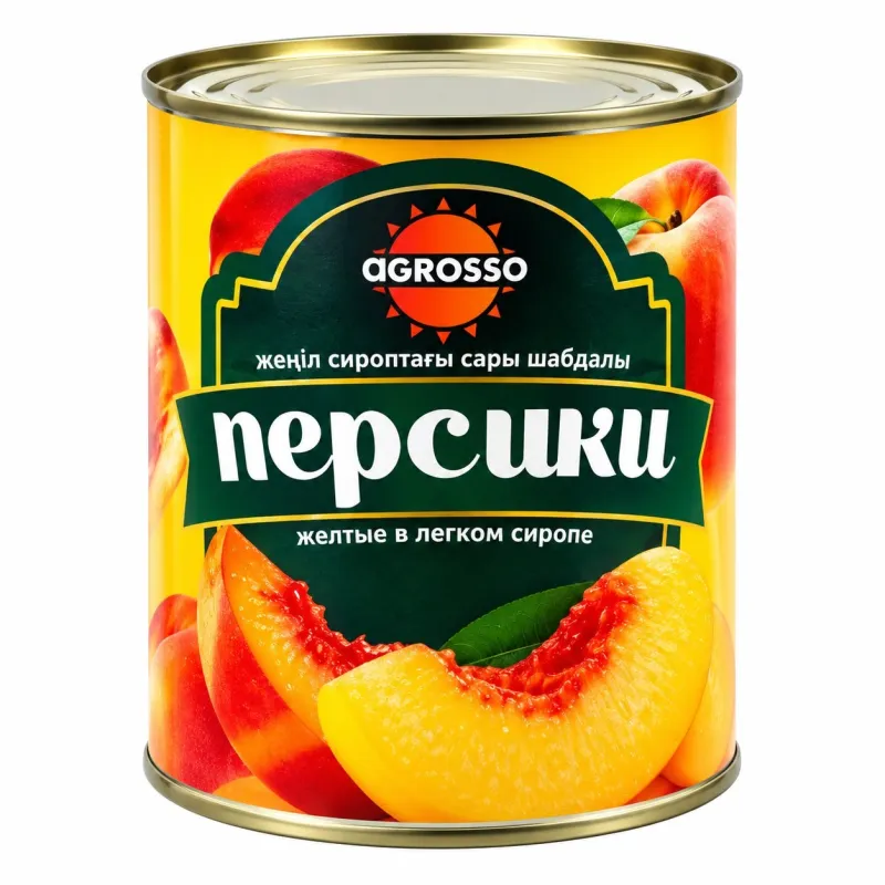 Персики в лекгом сиропе Agrosso, 580 мл