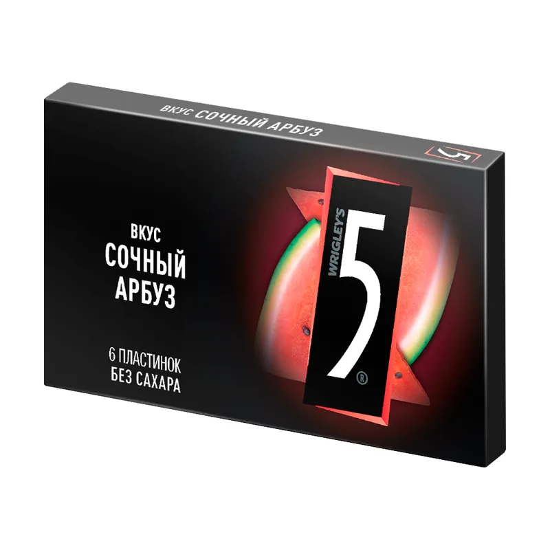 Жевательная резинка Wrigley's Five сочный арбуз 6 шт