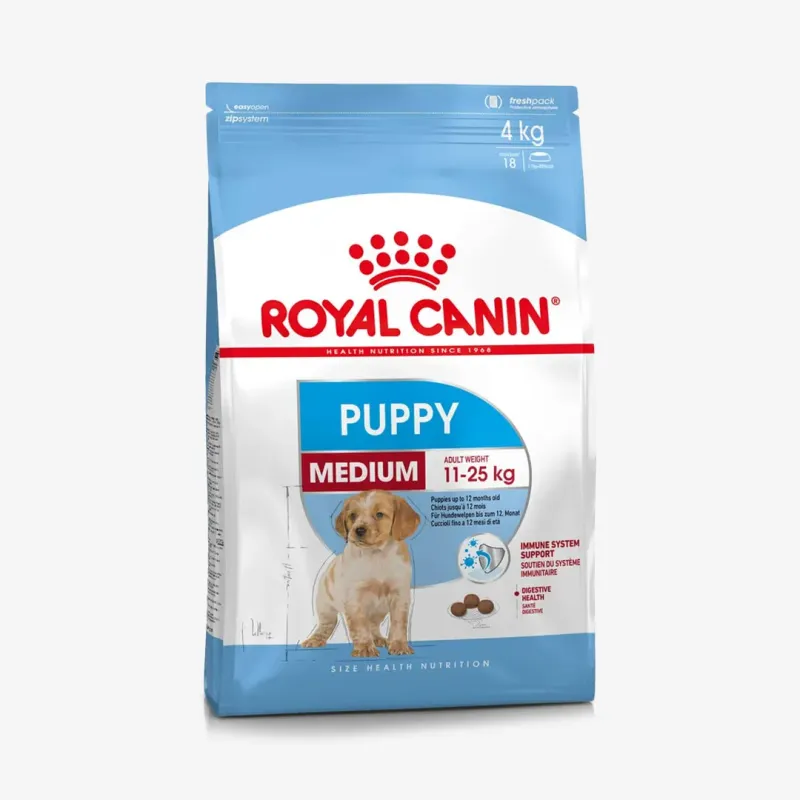 Корм сухой Royal Canin Medium Puppy для щенков средних пород (2-12 мес) 4 кг