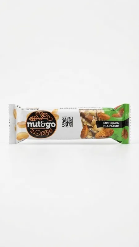 Ореховый батончик Nut&Go Миндаль и арахис 36г