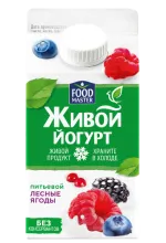 Живой Питьевой йогурт со вкусом лесных ягод 2% FoodMaster 450 мл