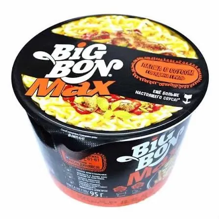 Лапша быстрого приготовления BigBon Max «Лапша с соусом говядина гриль»