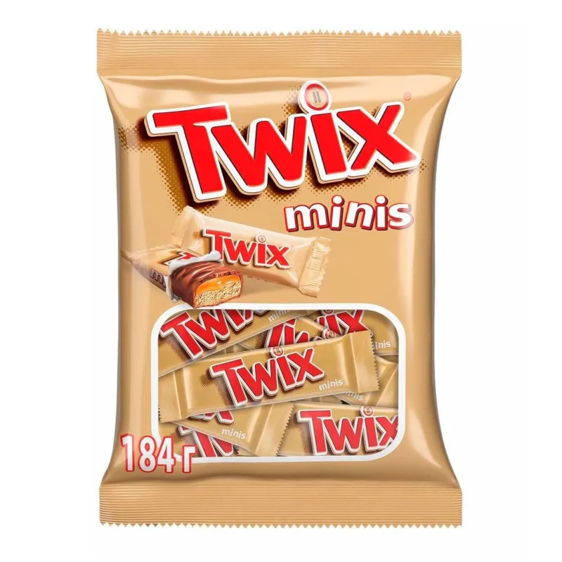 ПЕЧЕНЬЕ И ШОКОЛАДНЫЕ БАТОНЧИКИ TWIX MINIS (184 Г) — TWIX