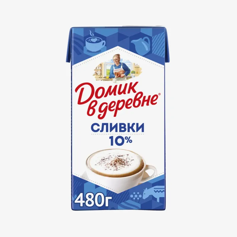 Сливки Домик в деревне 10%, 480 мл