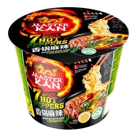 Лапша быстрого приготовления Master KAN «7 Spicy Hot Peppers» (со вкусом говядины и морских водорослей / Noodles with Beef + Seaweed)
