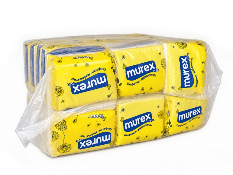 Бумажные салфетки Murex жёлтые упаковка 40 пачек