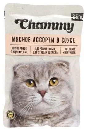 Chammy кусочки в соусе мясное ассорти 85 г