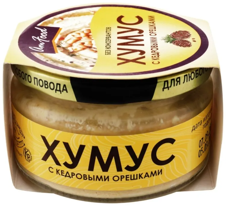 Полезные продукты хумус с кедровыми орешками 200 г