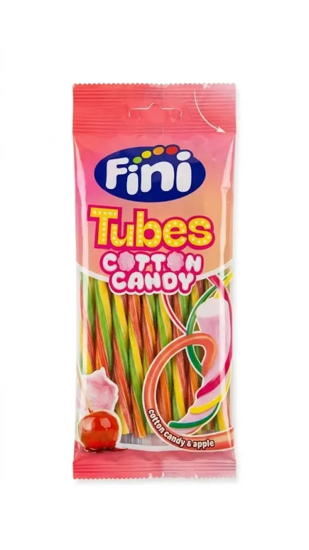 Жевательный мармелад Fini Tubes Cotton Candy & Apple «Трубочки Сахарная вата и яблоко», 90 г