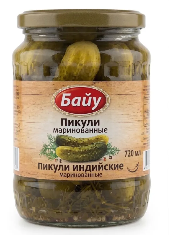 Маринованные пикули «Байу» (индийские), объем 720 мл
