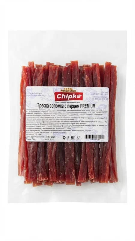 Треска соломка с перцем PREMIUM (Chipka, Premium Snacks) 1кг