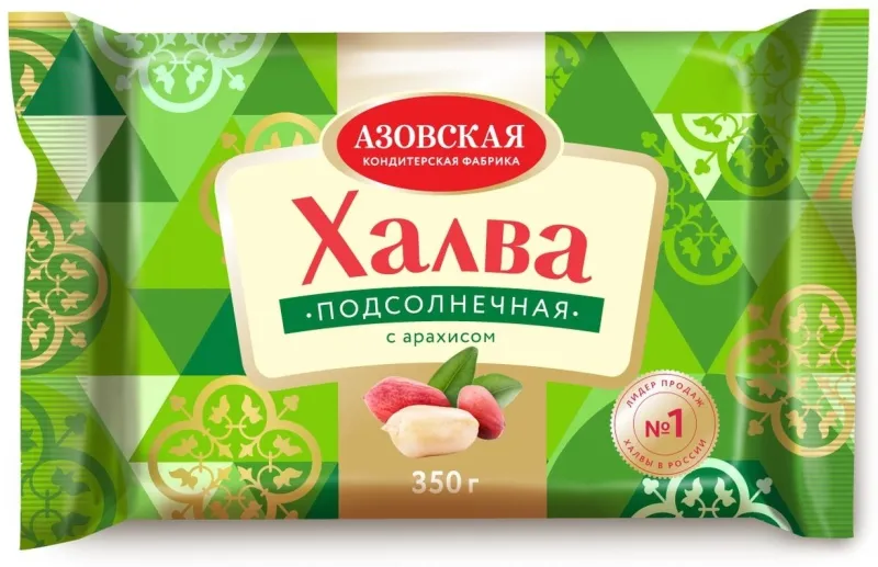 Азовская кондитерская фабрика халва подсолнечная с арахисом 350 г