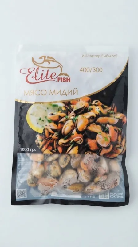 МЯСО МИДИЙ ЗАМОРОЖЕННОЕ (1000 Г, КАЛИБР 300/400) — ELITE FISH