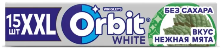 Жевательная резинка Orbit White XXL нежная мята 15 шт