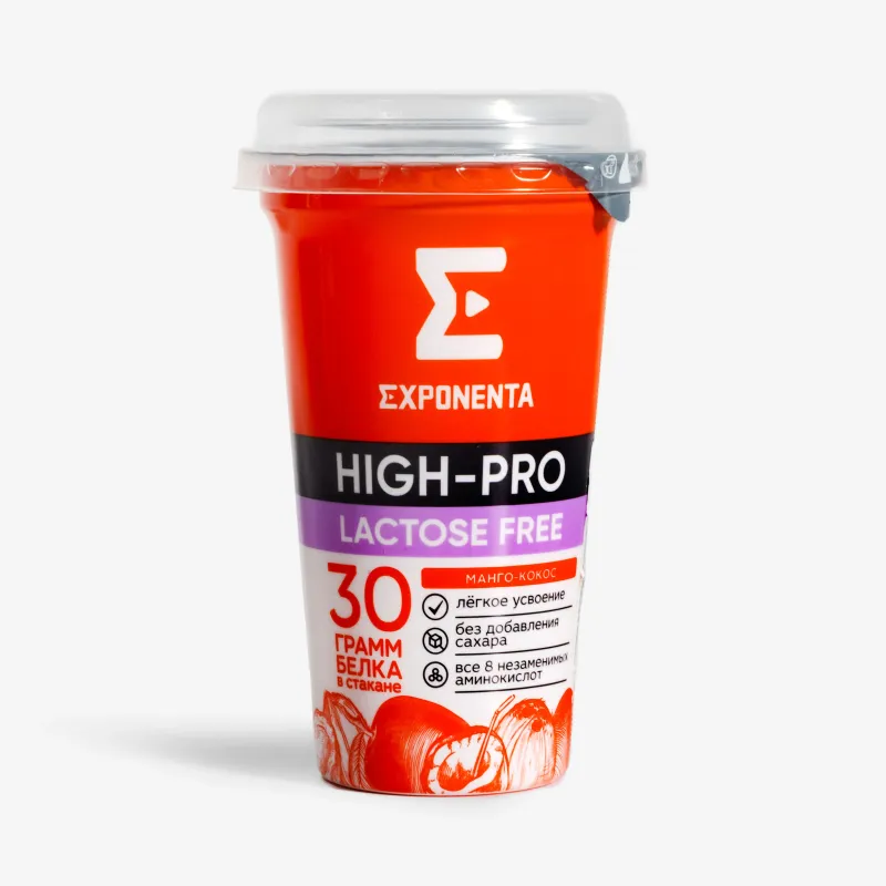 Напиток Exponenta High-Pro кисломолочный безлактозный манго-кокос 250 г